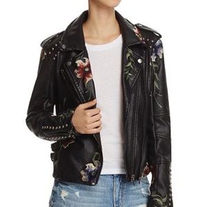 BlankNYC Floral Leather Jacket Size Medium